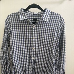 J. Crew Navy and White Plaid Men's Shirt